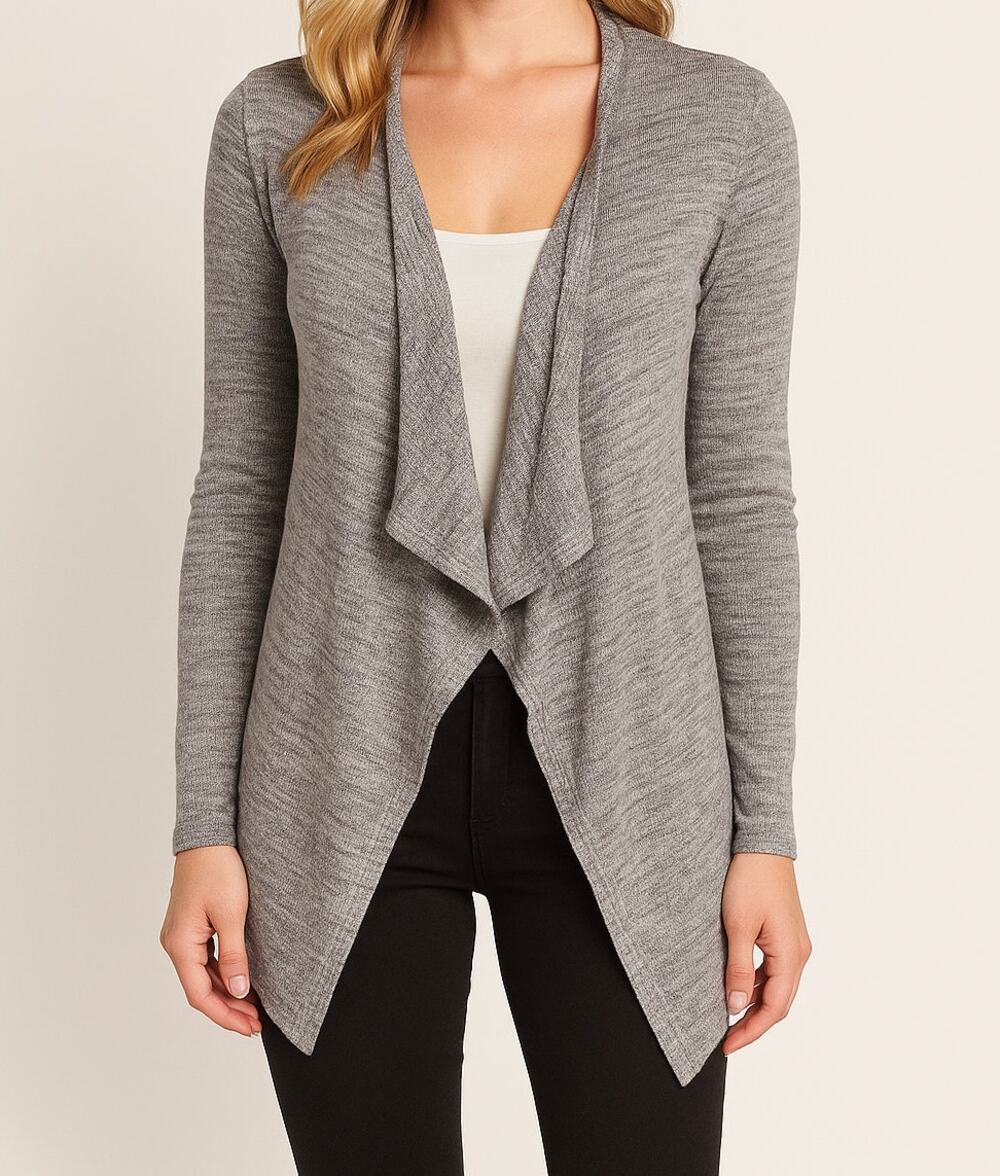 Epic Threads Womens Medium Gray Open Front Drape Cardigan Sweater